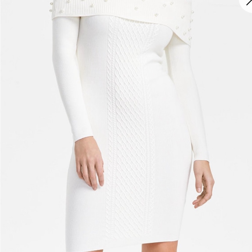 Elegant White Knit Dress